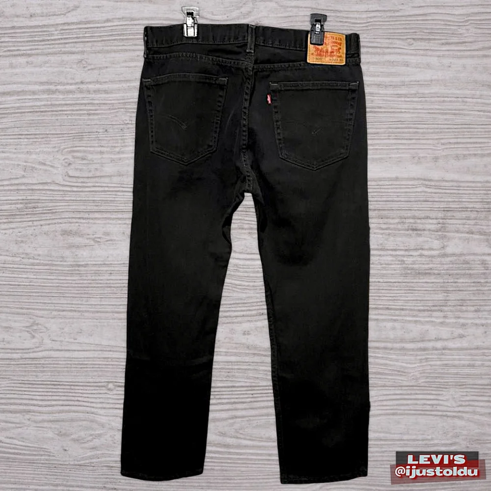 Levi's 505 Men's Regular Fit Straight Leg Black Denim Jeans | Size W36″ - L30″ - Picture 8 of 16